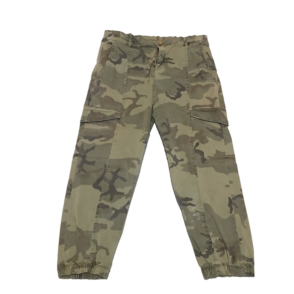 Sanctuary Standard Surplus Pants Women's 32 Camo Cargo Elastic leg Boho Hunter